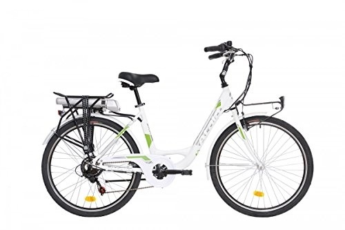 Bicicletas eléctrica : Atala - Bicicleta elctrica E-Run para mujer, 26 pulgadas, motor Brushless 36v, ECO-logic 6v, color blanco / verde (bicicleta elctrica para ciudad)