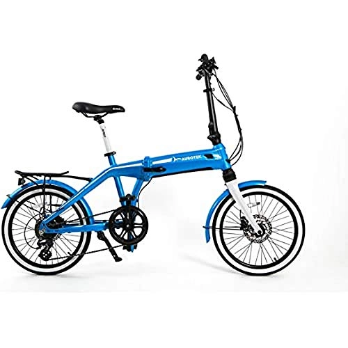 Bicicletas eléctrica : Aurotek Sintra Bicicleta Eléctrica Plegable de 20", Adultos Unisex, Ocean Blue, Mediano