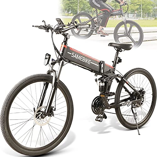 Bicicletas eléctrica : Auto parts Bicicleta eléctrica E Bike Bicicletas urbanas Bicicleta Plegable Bicicleta Fabricada en Aluminio de aviación, batería de 48 V 10Ah, Motor de 500 W, Alcance hasta 35 km, Black