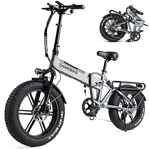Bicicletas eléctrica : Auto parts Bicicleta Eléctrica Plegable, 20 Pulgadas Bici Electrica 500W Adultos Ebike con Batería Litio Extraíble de 48V 10Ah, Engranajes Profesionales de Shimano 7 Velocidades, Silver