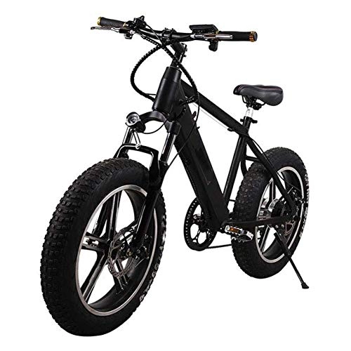 Bicicletas eléctrica : AYHa Bicicleta eléctrica de montaña para adultos, motor de 250 W, 20 pulgadas, 4, 0 neumático ancho, moto de nieve, batería extraíble, frenos de disco doble, urbano, bicicleta eléctrica, unisex, Negro
