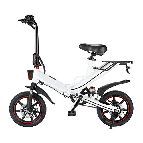 Bicicletas eléctrica : AZUNX Bicicleta Eléctrica, Bicicleta Eléctrica Plegable Ligera Ip54 de 400W, Absorción de Impactos Impermeable, Rueda de 14 Pulgadas para Adultos