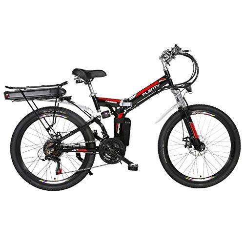 Bicicletas eléctrica : BAIYIQW Ebike para Adulto (24in) 3 Modos de equitación / batería de Litio de Clase 48VA / 350W Motor / Peso de Alta Velocidad 19kg, cojinete de Carga 140kg, F：48v / 15ah / 920wh / 160km /