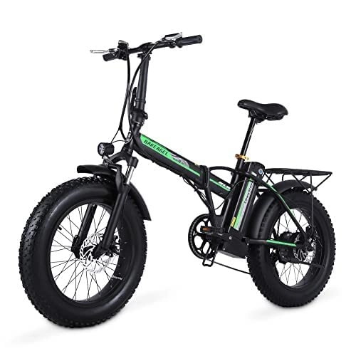 Bicicletas eléctrica : BAKEAGEL Bicicleta Eléctrica Plegable con Neumáticos Gruesos, Bicicleta Eléctrica con Batería de Iones de Litio de 48V y 15Ah, con Engranajes de Transmisión Profesionales de 21 Velocidades