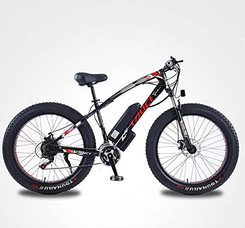 Bicicletas eléctrica : Batería de litio Bicicleta de velocidad variable Assist Long Endurance Snowmobile Adulto Mountain Bike (negro)