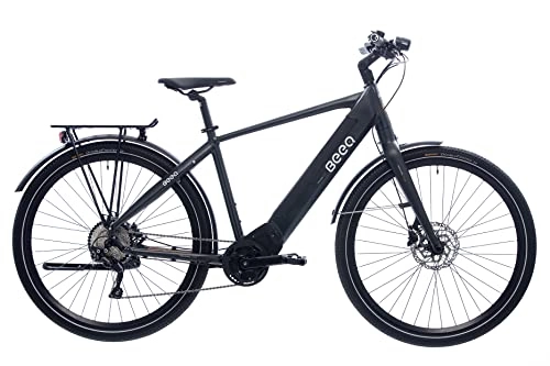 Bicicletas eléctrica : BEEQ Bicicleta eléctrica C800 Trekking – M – Black Suit