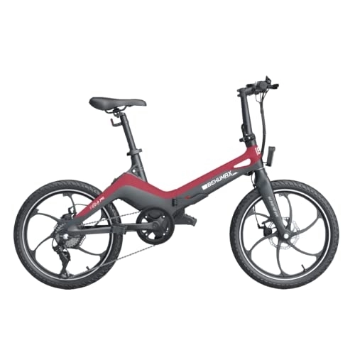Bicicletas eléctrica : Behumax - Bicicleta eléctrica E-Urban 790 Red, ebike Motor de 250 W, Totalmente Plegable, con Faros led, bateria Extraible y Sistema de Velocidad Ajustable