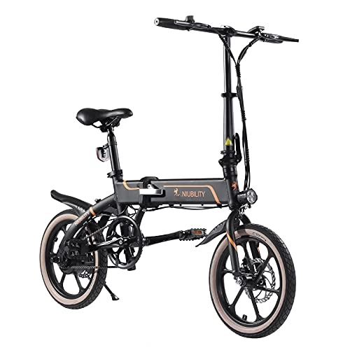 Bicicletas eléctrica : Beyamis Bicicleta Eléctrica de 16 Pulgadas para Adultos, Bicicleta Eléctrica Plegable, para Ciclismo, Entrenamiento Exterior, Viajes, Unisex Adulto, Velocidad de hasta 25 KM / H, subiendo 12 °(B)