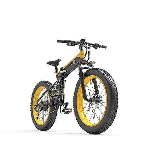Bicicletas eléctrica : Bezior Bicicleta Electrica X1500 para Adultos, Plegable 26 "x 4.0 Bicicleta Eléctrica, 48V 12.8Ah Batería de Litio Extraíble, Bicicleta de Montaña Eléctrica 27 Velocidades Gear Ebikes