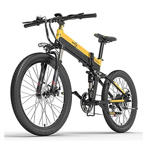 Bicicletas eléctrica : Bezior Bicicleta Electrica X500Pro para Adultos, Plegable 26" x 1.95 Rubber Tire Bicicleta Eléctrica, 48V 10.4Ah Batería Extraíble, Bicicleta de Montaña Eléctrica, Horquilla de Suspensión