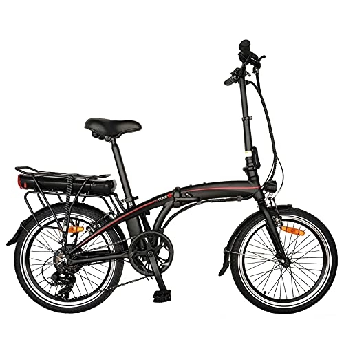 Bicicletas eléctrica : Bici electrica 20 Pulgadas Engranajes de 7 velocidades Batería de 50 a 55 km de autonomía ultralarga Batería extraíble de Iones de Litio de 10 Ah Adultos Unisex Compañero Fiable para el día a día