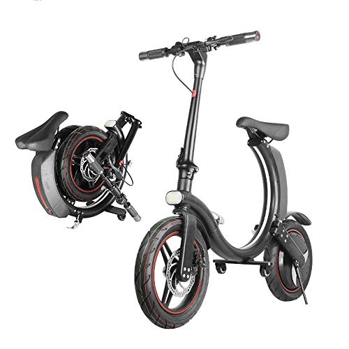 Bicicletas eléctrica : Bici Electrica Plegable Bicicletas Electricas Adultos E Bike BTT Ciudad 350W 25KM / H 14 Pulgadas