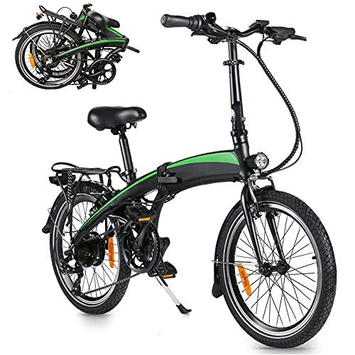 Bicicletas eléctrica : Bici electrica Plegable Cuadro de aleación de Aluminio Plegable Rueda óptima de 20" 250W 7 velocidades Batería de Iones de Litio Oculta de 7, 5AH