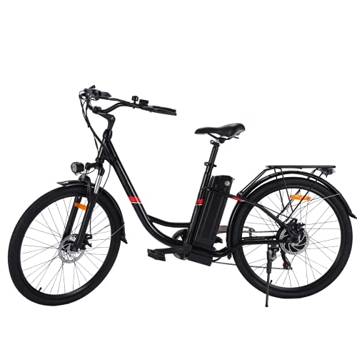 Bicicletas eléctrica : Bici Electricas, 26 Pulgadas, Ebike Bicicleta Eléctrica Ciudad Holandesa para Adultos, Motor de 250 w y Batería de Iones de Litio Extraíble de 36 v 8 Ah, Shimano de 7 Velocidades, Rango de 40 Km