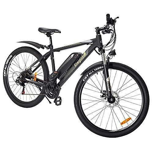 Bicicletas eléctrica : Bici montaña, Bicicleta Adulto, Bicicletas electricas Eleglide, Bicicletas Mujer montaña de27.5 / 26", batería extraíble 12, 5 / 7, 5Ah, Shimano 21 velocidades transmisión (Negro-M1 Plus)