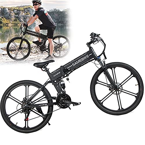 Bicicletas eléctrica : Bicicleta de montaña, Bicicleta Adulto Bicicleta Mujer de 26", Bicicletas electrico 500 W, e Bike MTB batería 10 Ah, Shimano transmisión - 21 velocidades, Medidor medio LCD en color con USB, Black