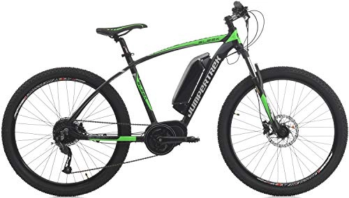 Bicicletas eléctrica : Bicicleta de montaña elctrica Cinzia Sleek de 27, 5 Pulgadas, Color Negro-Verde, tamao 45 cm, tamao de Rueda 27.50