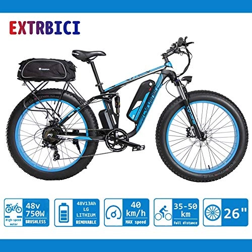 Bicicletas eléctrica : Bicicleta de montaña elctrica Extrici XF800 1000W 48V 13A con soporte de carga USB
