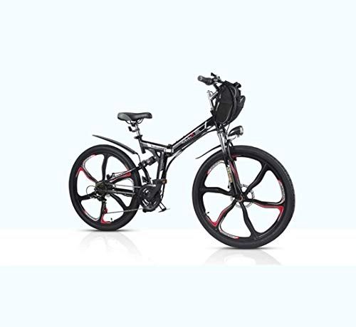 Bicicletas eléctrica : Bicicleta de montaña elctrica plegable bicicleta de montaña bicicleta de montaña 48V 8Ah batera de litio funcin variable de 5 velocidades doble suspensin bicicleta de montaña de nueva energa, B6