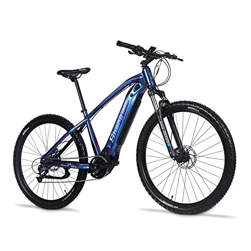 Bicicletas eléctrica : Bicicleta de montaña eléctrica Shengmilo SML-100 para adultos Bicicleta eléctrica de 27.5 '' con motor de montaje medio BAFANG de 250W 48V 14Ah Batería LG Bicicleta eléctrica con cambio de 9 pasos