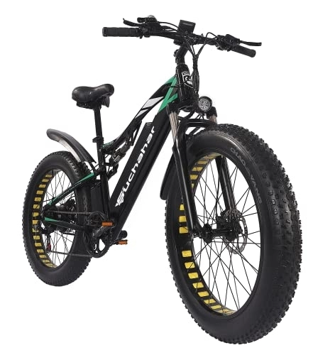 Bicicletas eléctrica : Bicicleta de Montaña Eléctrica Suchahar Shimano 7 Velocidades 26 * 4 Ebike Batería Extraíble 48V17Ah Doble Suspensión Bicicleta Eléctrica para Adultos