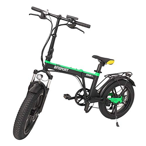 Bicicletas eléctrica : Bicicleta de nieve eléctrica, bicicleta de montaña plegable portátil, con batería de iones de litio de gran capacidad (36V 250W) con asiento trasero de bicicleta