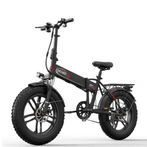 Bicicletas eléctrica : Bicicleta elctrica ENGWE EP-2 Beach Fat Tire Bicicleta elctrica plegable y grasa de 20 pulgadas con soporte para servo; motor de 48 V y 500 W y 7 marchas.