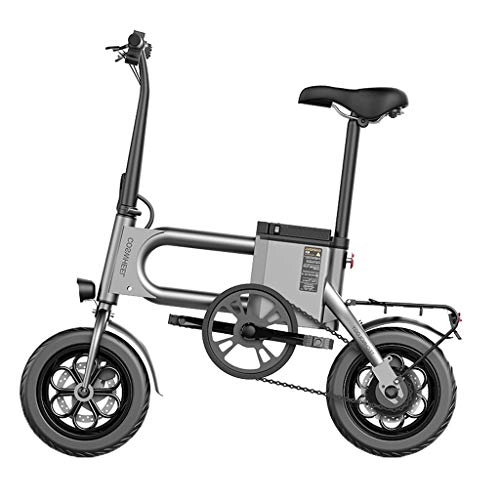 Bicicletas eléctrica : Bicicleta elctrica Plegable Batera de Litio Boost Battery Car Scooter Masculino y Femenino for Adultos (Color : Gray, Size : 7.5Ah)
