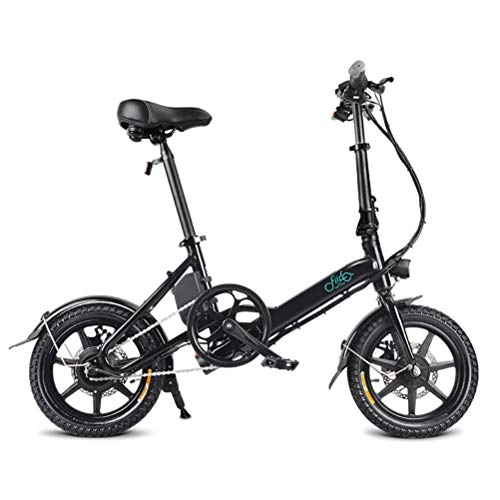 Bicicletas eléctrica : Bicicleta elctrica plegable, Bici electrica urbana liviana para adultos y adolescentes, Induccin automtica, 3 modos de conduccin, FIIDO D3, 250W, 14 , batera de iones de litio de 36V / 7.8AH, Negro