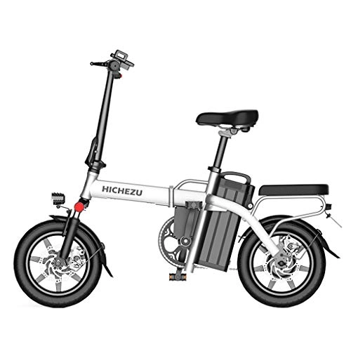 Bicicletas eléctrica : Bicicleta elctrica Plegable Coche elctrico Boost Batera de Litio Adulto Pequeo Batera Coche (Color : White, Size : Elite Models)