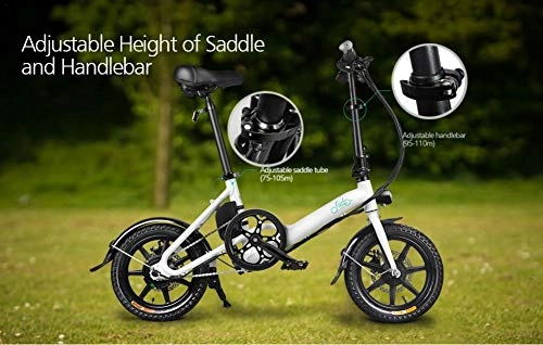 Bicicletas eléctrica : Bicicleta elctrica plegable de montaña, muy ligera, porttil, con motor sin escobillas de 250 W y batera de litio de 36 V y 8 Ah, 25 km / h