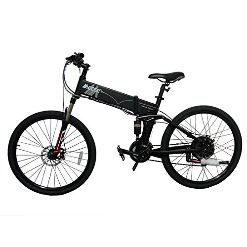 Bicicletas eléctrica : Bicicleta elctrica plegable Mecer batera 36V 10Ah negro
