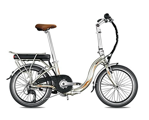 Bicicletas eléctrica : Bicicleta elctrica plegable miesty Bello oroBatera: Li-Ion Panasonic 36V, 14, 5AhAutonoma: 140KmPeso: 20, 3kg sobre Amazon