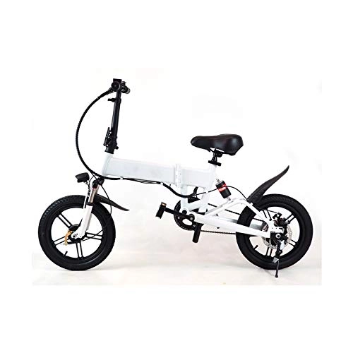 Bicicletas eléctrica : Bicicleta Elctrica Rider Pro S9 Plegable E-Bike LED 25km / h Pedaleo asistido e Bike (Blanco)
