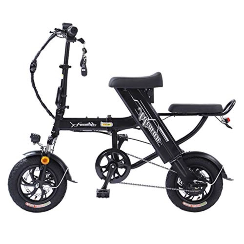 Bicicletas eléctrica : Bicicleta elctrica Tipo Plegable Hombres y Mujeres Viaje Mini batera porttil Coche elctrico (Color : Black, Size : Top)