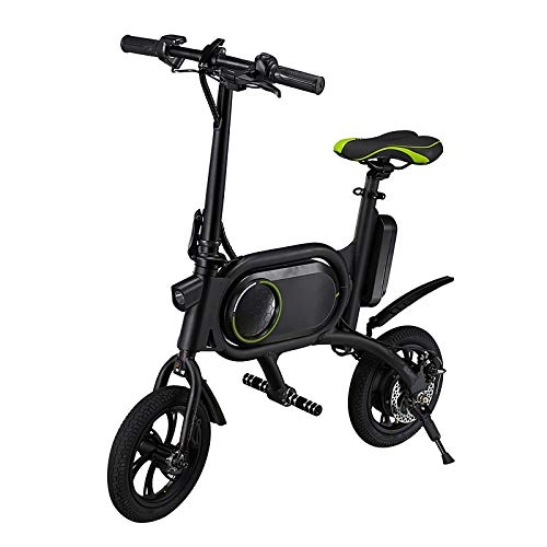 Bicicletas eléctrica : Bicicleta Electrica con Diseño Plegable, Ligero Y Portátil Bicicleta con Puerto De Carga USB para Adultos Y Adolescentes, Ruedas De 12 Pulgadas, Motor 350W, Carga Rapida, Verde