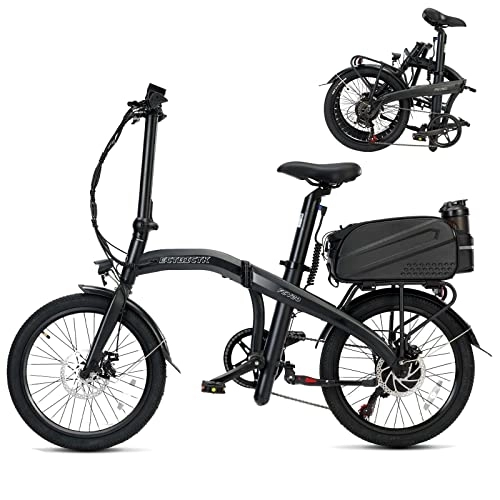 Bicicletas eléctrica : Bicicleta Electrica Plegable 20" para Hombre Mujer, E-Bike Urbana para Adultos Unisex Batería Litio extraíble 36V 9Ah Shimano 7 Vel