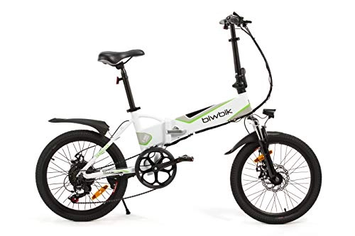 Bicicletas eléctrica : Bicicleta ELECTRICA Plegable Mod. Traveller (Blanco BATERIA 12Ah)