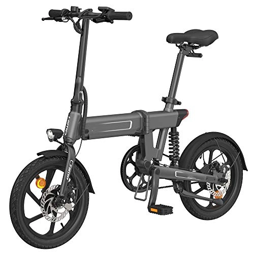 Bicicletas eléctrica : Bicicleta eléctrica 16 Pulgadas Festnjght de Asistencia eléctrica Plegable de Ciclomotor E-Bike 80KM Alcance 10AH Bomba de Aire portátil Gratuita