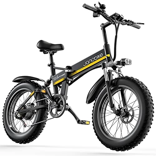Bicicletas eléctrica : Bicicleta Eléctrica 20" x 4.0 Fat Tire, Shimano 7vel, Frenos hidráulicos XOD Delanteros y Traseros, Bicicleta eléctrica Urbana Plegable con, batería extraíble de 48V 9.6Ah