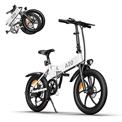 Bicicletas eléctrica : Bicicleta eléctrica Ado A20+ 250W Mujeres Hombres Bicicleta eléctrica Plegable / Bicicleta eléctrica de Ciudad con batería de Iones de Litio Desmontable de 36V 10.4Ah, 25 km / h（Edición Internacional）