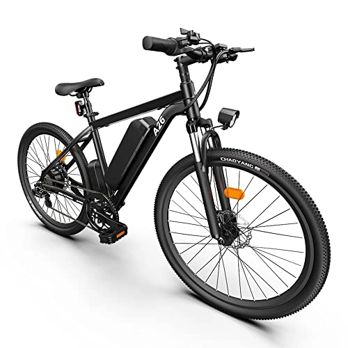 Bicicletas eléctrica : Bicicleta Eléctrica ADO A26 Ebike, Bicicleta de Montaña de 26"con Batería Extraíble de 36 V / 12, 5 Ah / Caja de Cambios de 7 Velocidades / Velocidad Máxima 25 km / h (Negro, 26 * 1, 95 Pulgadas)