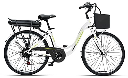 Bicicletas eléctrica : Bicicleta eléctrica Armony Peruga Advance 26 Antracita 250 W blanca
