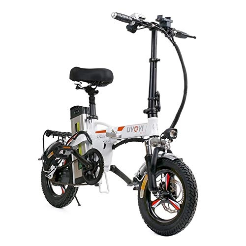 Bicicletas eléctrica : Bicicleta Eléctrica aviación Marco de Aluminio Plegable e-Bike 400W Motor 48V 8AH batería de Iones de Litio Pantalla LED neumático sin cámara para Adultos Hombres Mujeres