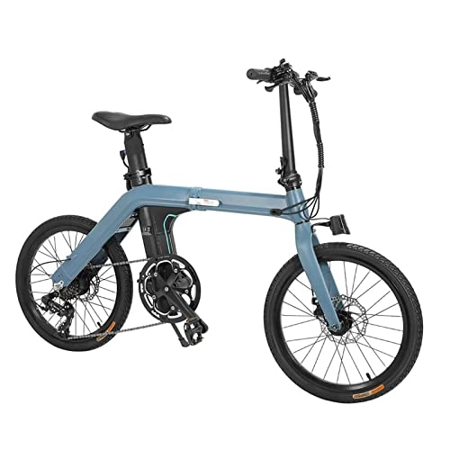 Bicicletas eléctrica : Bicicleta eléctrica azul, neumático de 20 pulgadas, bicicleta de ciclomotor eléctrica plegable, 250w, motor de engranaje sin escobillas, 11.6ah, 100 km / h, bicicleta eléctrica de rango máximo