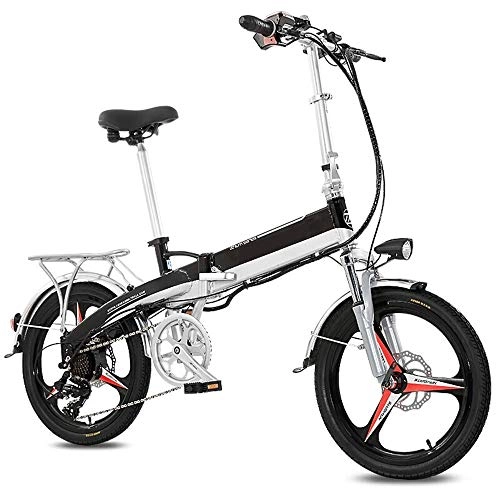 Bicicletas eléctrica : Bicicleta Eléctrica Coche eléctrico Batería plegable de bicicleta Coche 48V Adulto Doble Scooter de potencia pequeña Batería de litio Mini Bicicleta eléctrica Vida de cambio de 7 velocidades 120 Km