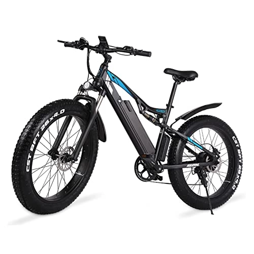 Bicicletas eléctrica : Bicicleta eléctrica con neumáticos de grasa de 26 pulgadas para adultos, bicicleta eléctrica de 25 MPH con batería extraíble de 48 V, bicicletas eléctricas para adultos de 1000 W con pantalla LCD