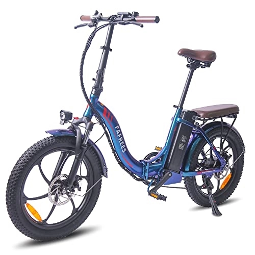 Bicicletas eléctrica : Bicicleta eléctrica de 20 pulgadas x 3.0 grandes Tyres, bicicleta eléctrica plegable 36 V 18 Ah batería, 250 W plegable Bicycle Men, Shimano 7S Electric Bicycle 25 km / h City Bike Pedelec Ebike