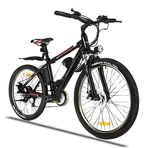 Bicicletas eléctrica : Bicicleta eléctrica de 26", Bicicleta eléctrica de montaña con Motor de 250 W, Bicicletas eléctricas para Adultos con batería de Litio extraíble de 36 V 8 Ah, Profesionales de 21 velocidades (Negro)