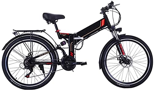 Bicicletas eléctrica : Bicicleta eléctrica de 26 pulgadas Bicicleta eléctrica de montaña plegable 21 velocidades 36V 8A / 10A Batería de litio extraíble Bicicleta eléctrica para adultos Motor de 300W Material de acero de al